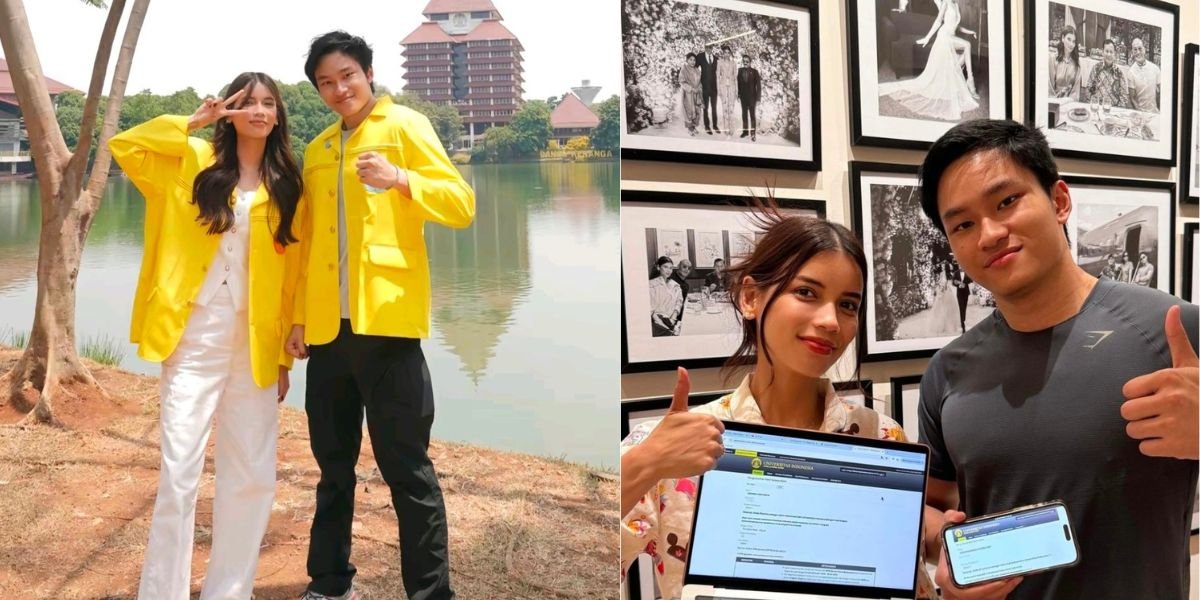 Studying at UI with Stepmother, 8 Photos of the Closeness between Azka Corbuzier and Sabrina Chairunnisa - A Duo Pose in Almet Suits