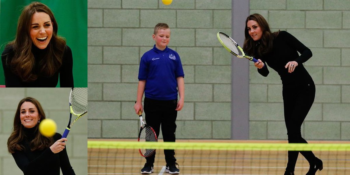 Visit the Athletes, Kate Middleton Plays Tennis in High Heels