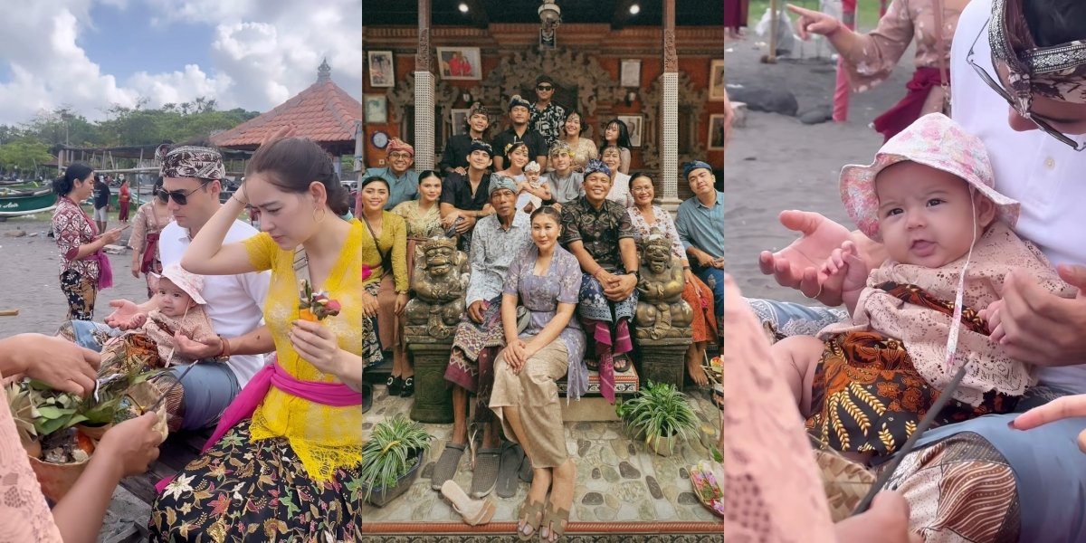 Preserving Culture, 10 Photos of Laura Theux Celebrating 3 Months of Her Child - Baby Victoria Cutely Wearing a Balinese Kebaya