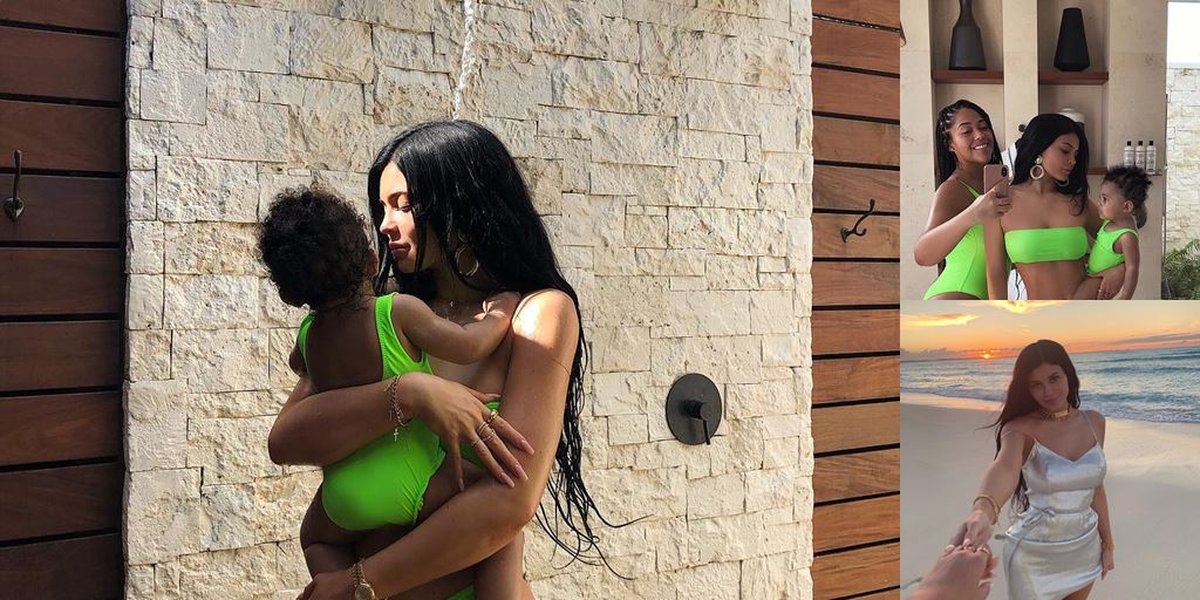 Vacation Before Stormi's Birthday, Kylie Jenner Looks Hot in Neon Green