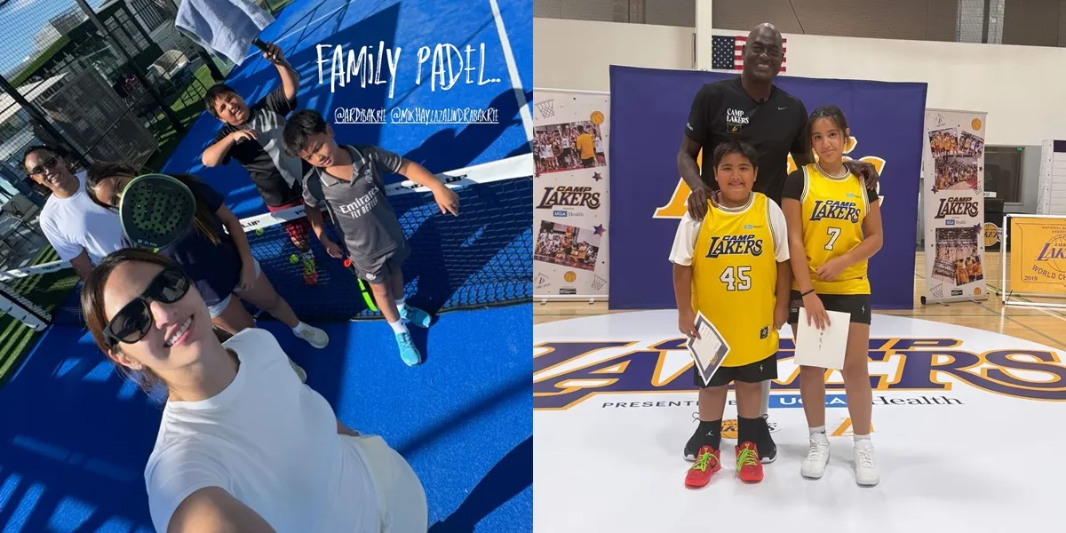 Vacation in America While Staying Active, Nia Ramadhani's Photos with Her Kids Practicing Basketball and Playing Padel