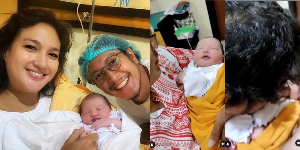 Funny and Cute Only 2 Days Old, Here are 8 Photos of Baby Djiwa's Behavior Who Can Already Bite Dimas Anggara's Nose - So Adorable