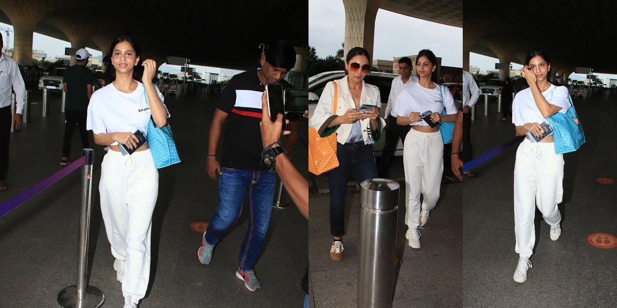 Getting Slimmer, 8 Pictures of Suhana Khan SRK's Daughter Showing Flat Stomach at the Airport - Friendly to Fans