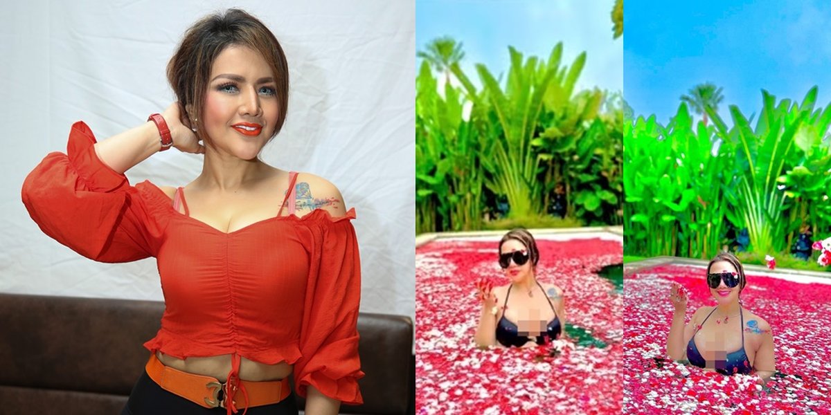 Swimming in the Pool, Peek at 9 Portraits of Barbie Kumalasari Looking Sexy and Hot Wearing a Bikini and Showing a Tattoo on Her Chest