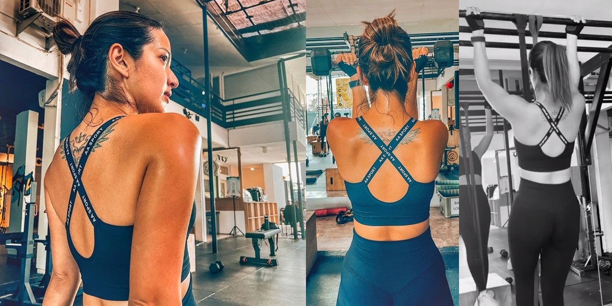 Sweaty Workout, 8 Photos of Nia Ramadhani Showing Tattoos on Her Back During Exercise