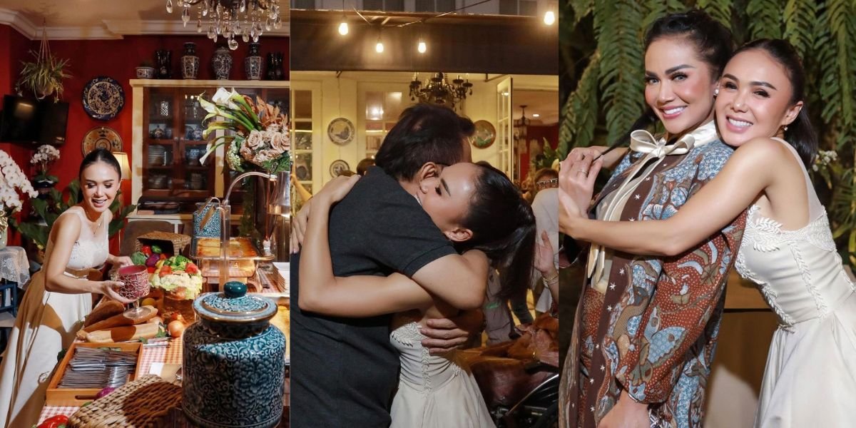 Still maintaining a good relationship, 8 pictures of Yuni Shara happily hugging her ex-husband
