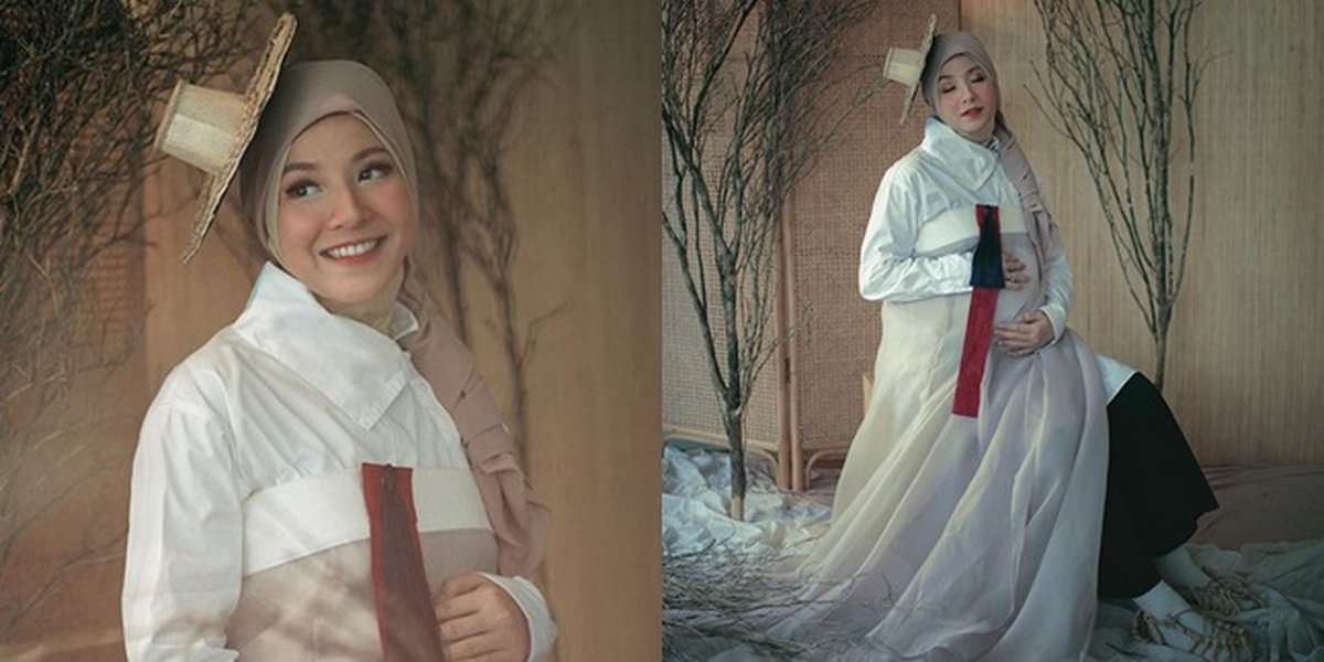 Maternity Shoot Natasha Rizky Looks Beautiful with Korean Style