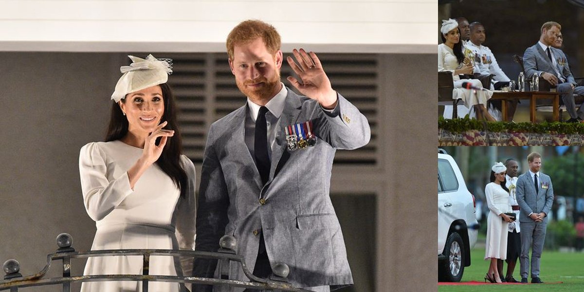 Meghan Markle Arrives in Fiji in All-White Look