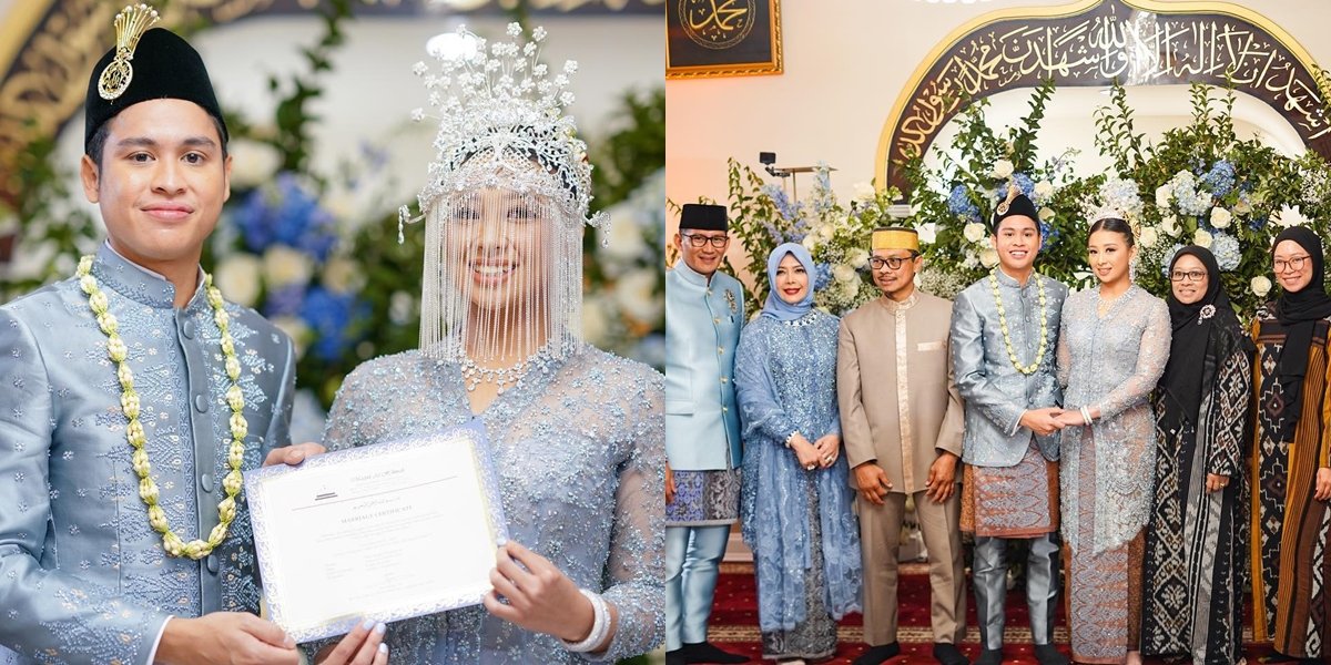 Getting Married in America, Portraits of Atheera Putri Sandiaga Uno on a Happy Day - Beautiful in Blue Kebaya