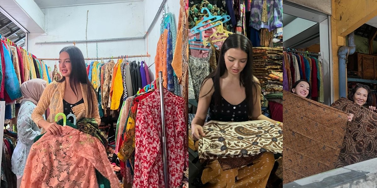 Even Though Wealthy, Raline Shah Chooses to Shop for Batik Fabric at Traditional Markets