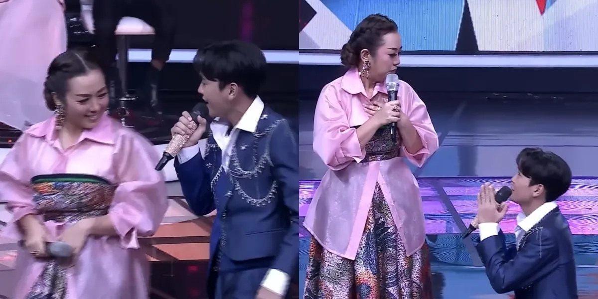 Arbil's Flirting Moment with Soimah on the D'Academy 7 Top 22 Stage, Making Many Fans Jealous