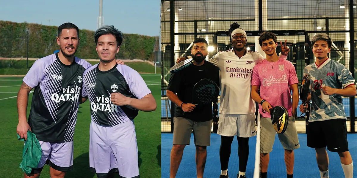 Atta Halilintar's Moment Meeting World Football Legend in Qatar, Participating in Charity Event Match For Hope