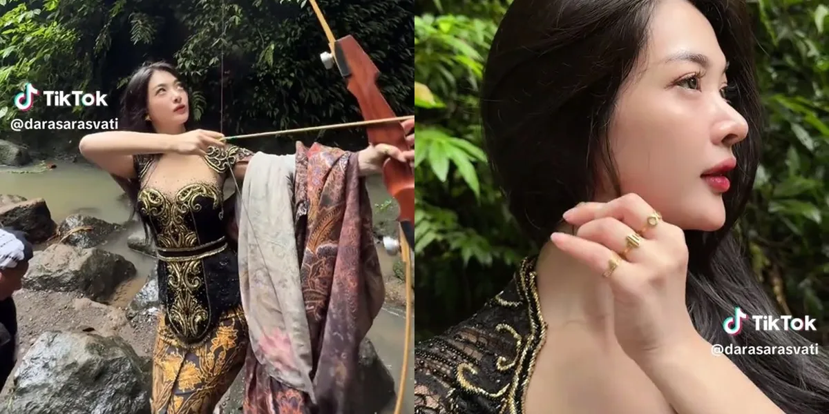 Dara Sarasvati's Cosplay Moments as Srikandi, Even Braving the Waterfall, Her Aura is Truly Captivating