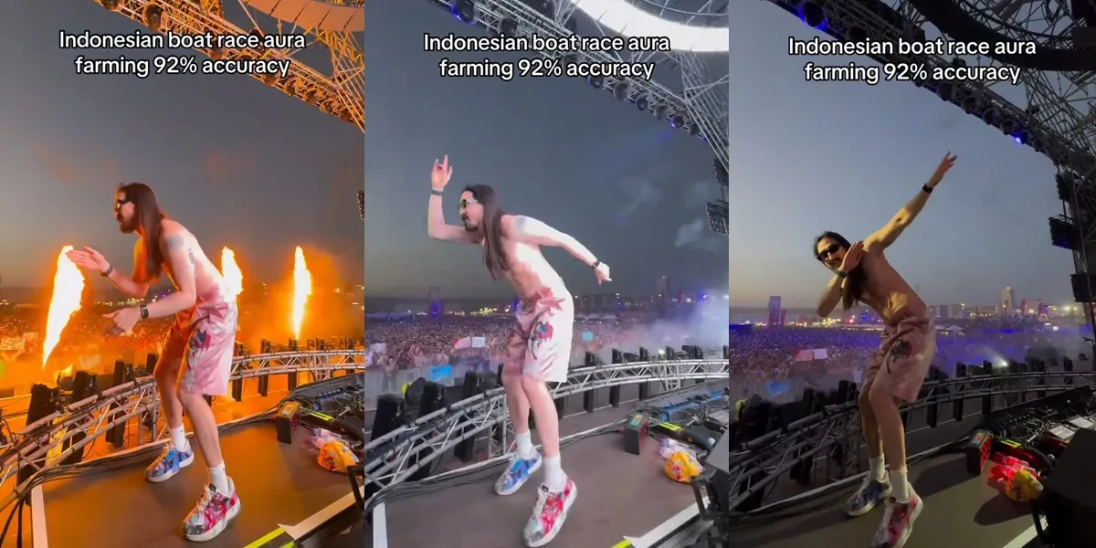 DJ Steve Aoki's Moment Joining the Aura Farming Rafting Trend While Performing in Portugal