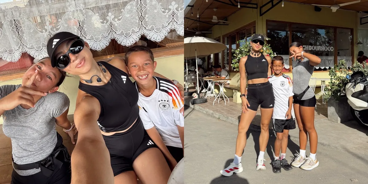 Moments of Jennifer Bachdim Accompanying Her Children in Preparing for the 5K Running Competition