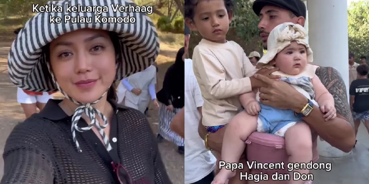 The Family Holiday Moment of Jessica Iskandar to Komodo Island, Vincent Verhaag Carries Hagia and Don at the Same Time
