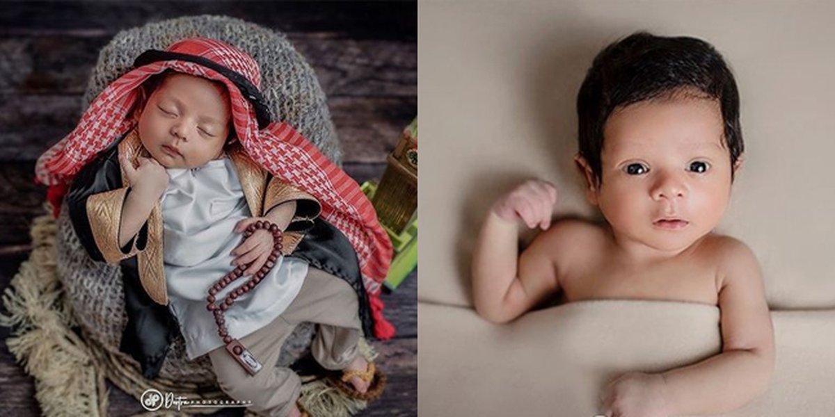 Newborn Photoshoot, these are 8 Handsome Portraits of Rizky DA and Nadya Mustika's Child with Wide and Adorable Eyes