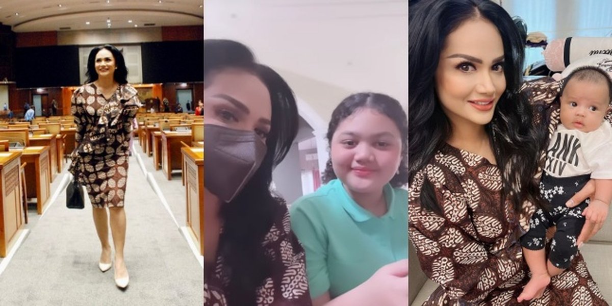 Not Only in Meetings, 11 Pictures of Krisdayanti Looking Beautiful and Perfect Wearing Batik While Taking Care of Baby Ameena - Accompanying Amora to School