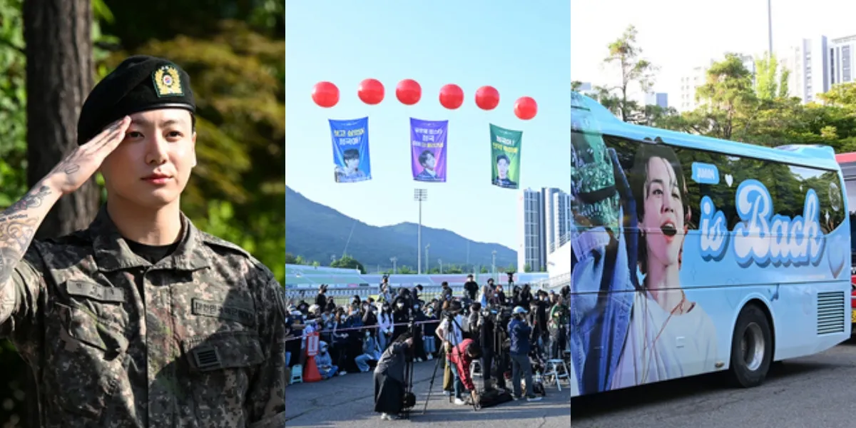 Just as Festive as RM - V, 10 Photos of ARMY Welcoming Jimin and Jungkook BTS Who Just Finished Their Military Service in Front of the Military Base