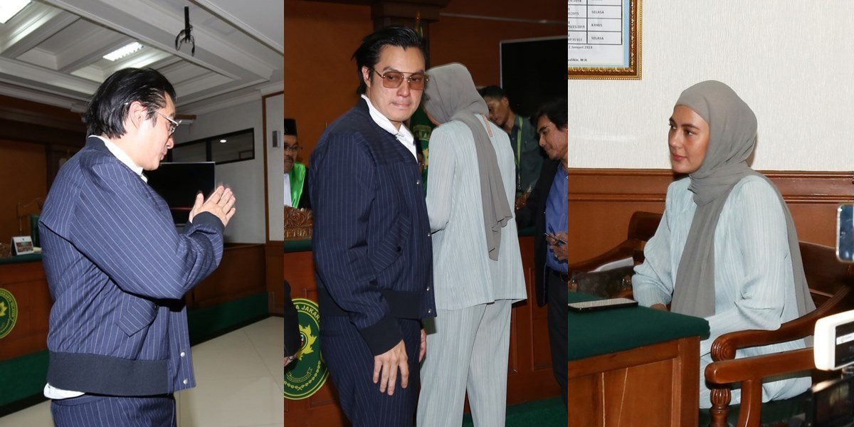 Not Greeting Each Other, 10 Photos of Baim Wong & Paula Verhoeven During Their First Divorce Hearing at the South Jakarta Religious Court