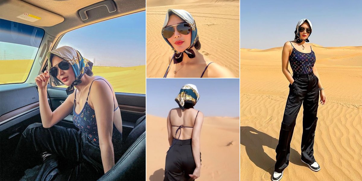 Combine Scarf into an Opened Dress in the Desert, Wika Salim Receives Lots of Criticism from Netizens