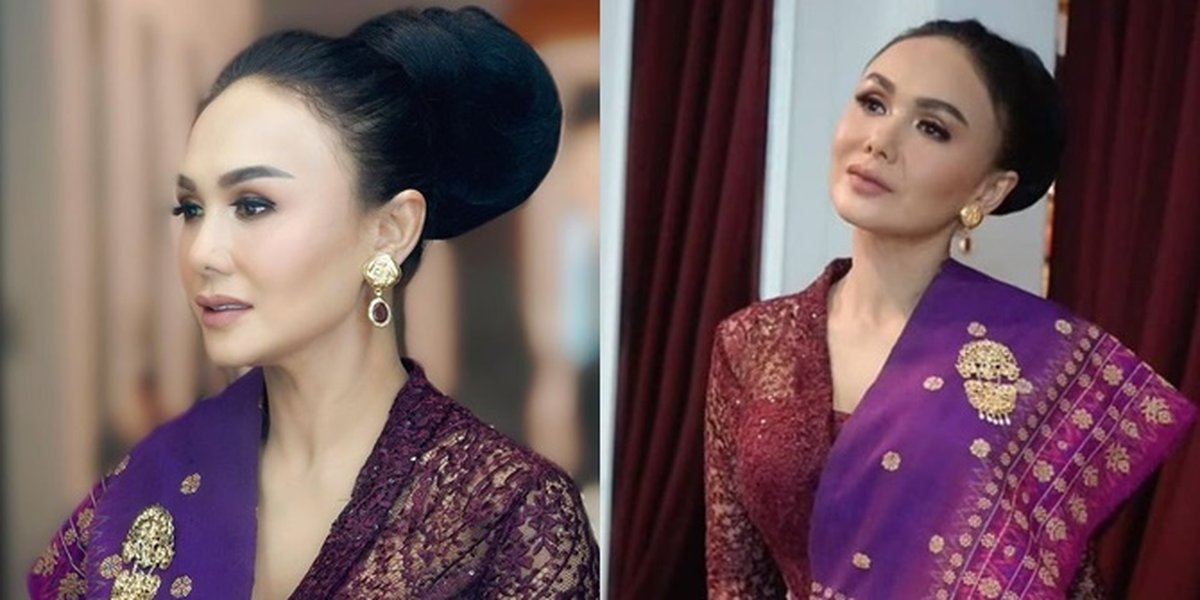 Wearing Purple Kebaya, Here are a Series of Photos of Yuni Shara Looking Like a Tycoon at Aurel - Atta's Wedding Celebration