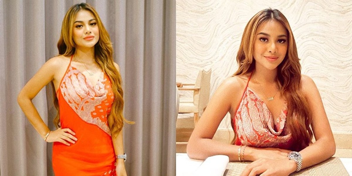 Showing off a Cool Body Like an Hourglass, Here's a Series of Photos of Aurel Hermansyah in a Red Dress