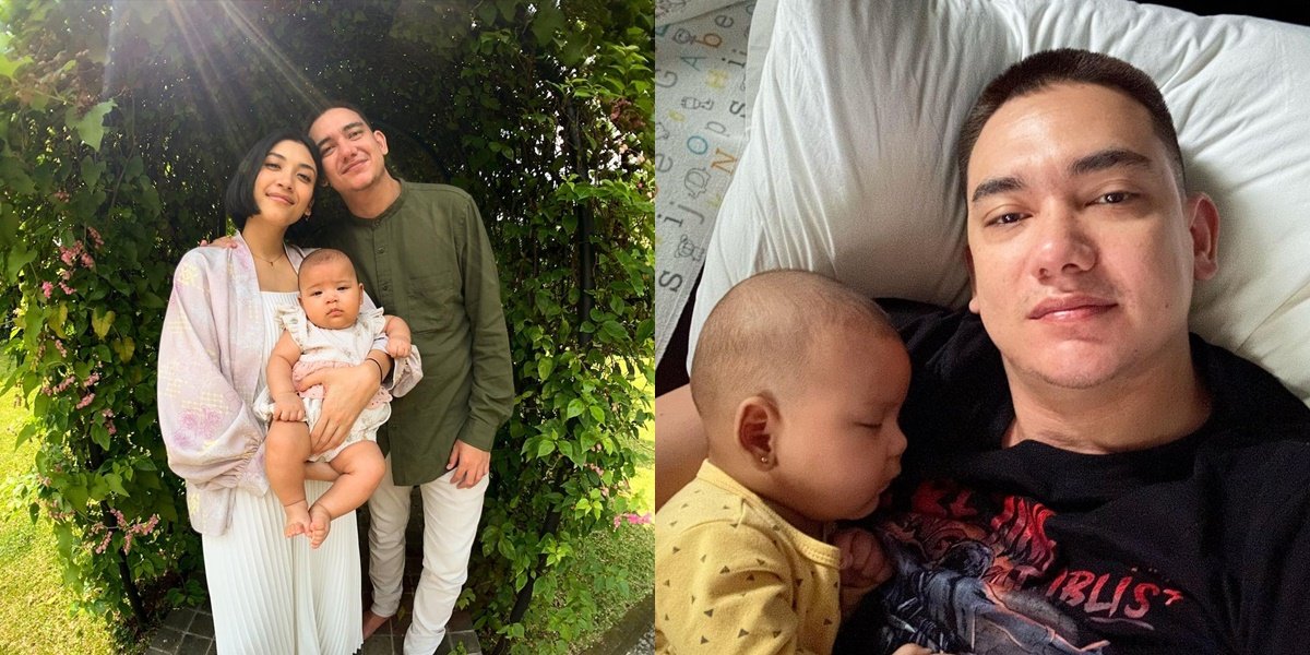 Netizens' Dream Dad, 7 Photos of Adipati Dolken Taking Care of His Child - Keeping Her Company While Sleeping and Helping Baby Nae Burp While Watching Movies