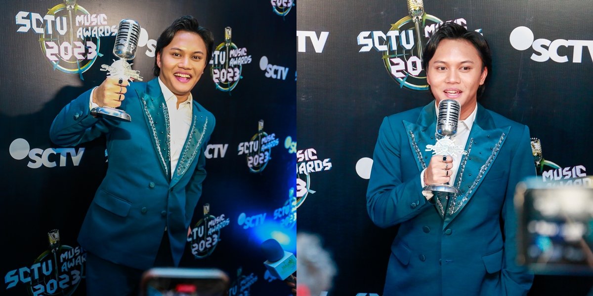 After Getting Engaged to Mahalini, Photos of Rizky Febian Winning the Most Popular Male Solo Singer Award at the SCTV Music Awards 2023 - Was Once Insecure