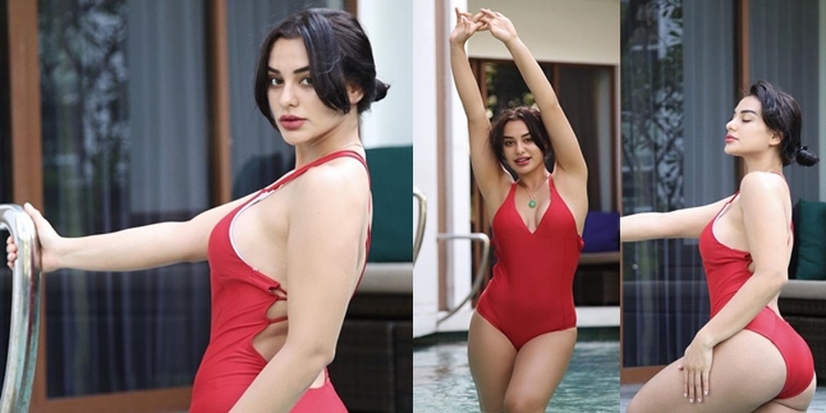 Photoshoot at the Pool, Nora Alexandra Looks Hot Wearing a Fiery Red Bikini - Comment Section Closed