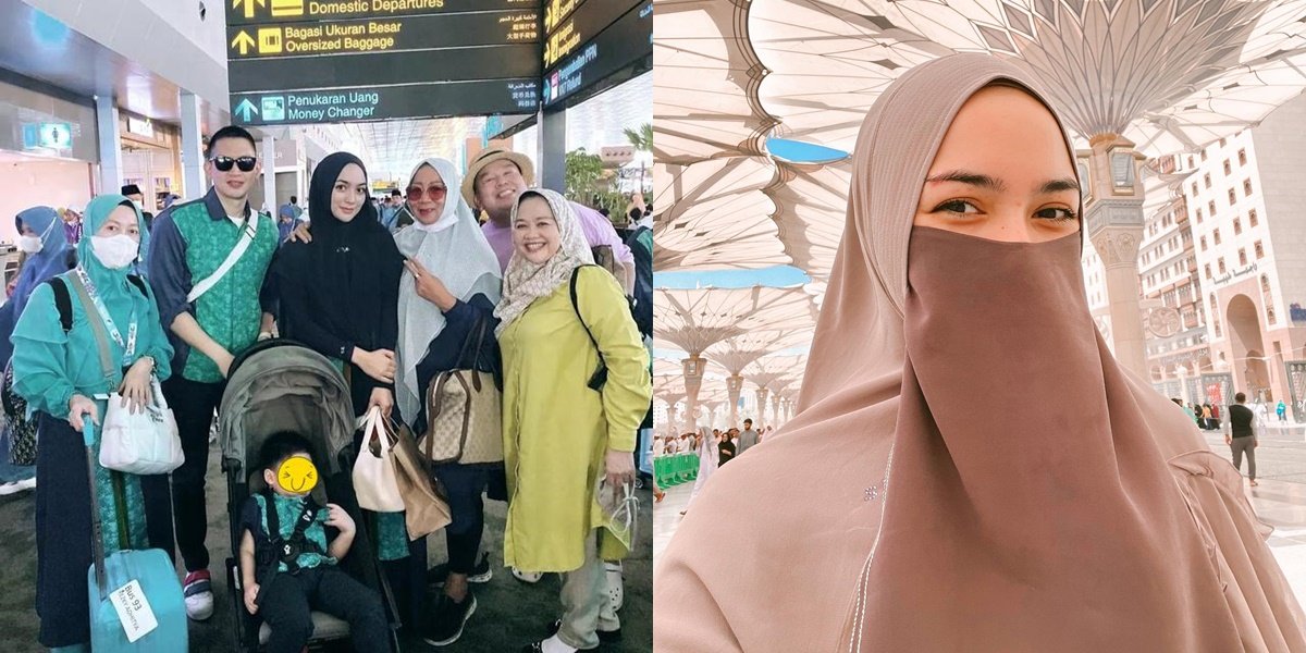 Citra Kirana's Veiled Appearance Receives Praise, 8 Photos of Citra Kirana Departing for Umrah with Rezky Aditya - First Time Bringing Their Child