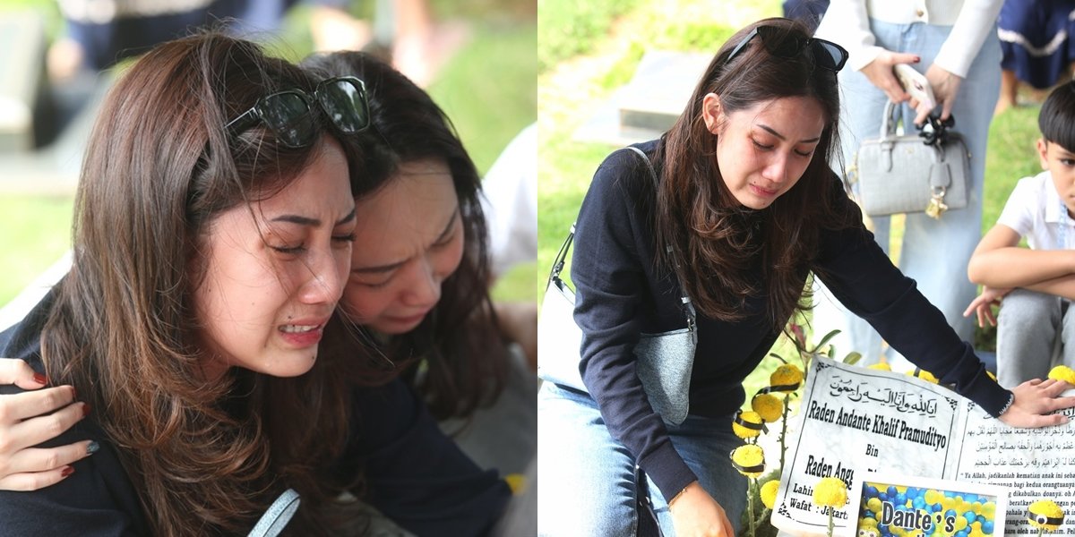 Filled with Sadness, Here are 10 Photos of Tamara Tyasmara Celebrating Her Late Son's Birthday at the Grave - Attended by Dante's Friends