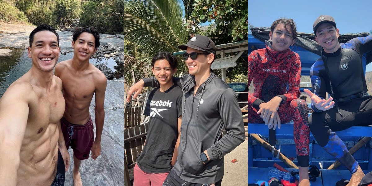 His Charisma Rivals His Father's, 10 Photos of Andrew White Enjoying Vacation with Jason - Like Siblings with His Own Child