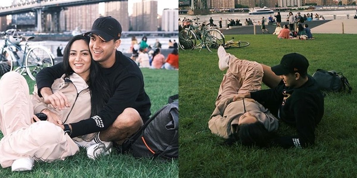 Rachel Vennya and Salim Nauderer's Romantic Photoshoot in New York, Enjoying a Moment Together on the Grass!