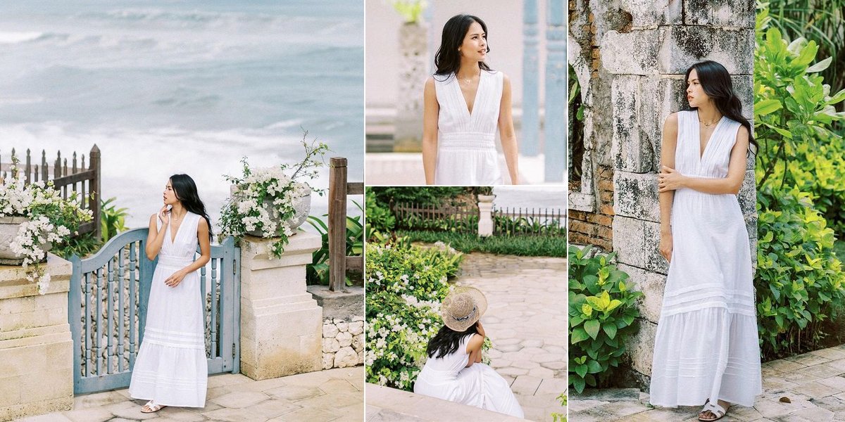 Latest Photoshoot of Maudy Ayunda in Bali, Looking Beautiful in a White Dress - Newlywed Aura Still Felt