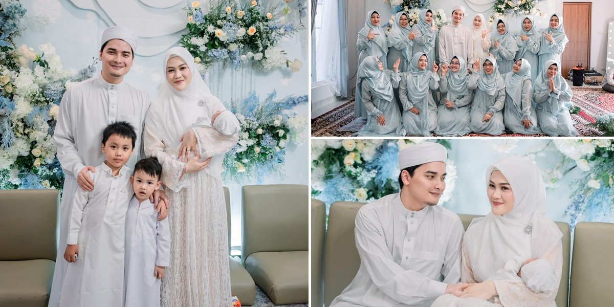 Portrait of the First Child's Akikah Celebration of Alvin Faiz - Henny Rahman, Beautiful and Calm with Shades of White and Blue
