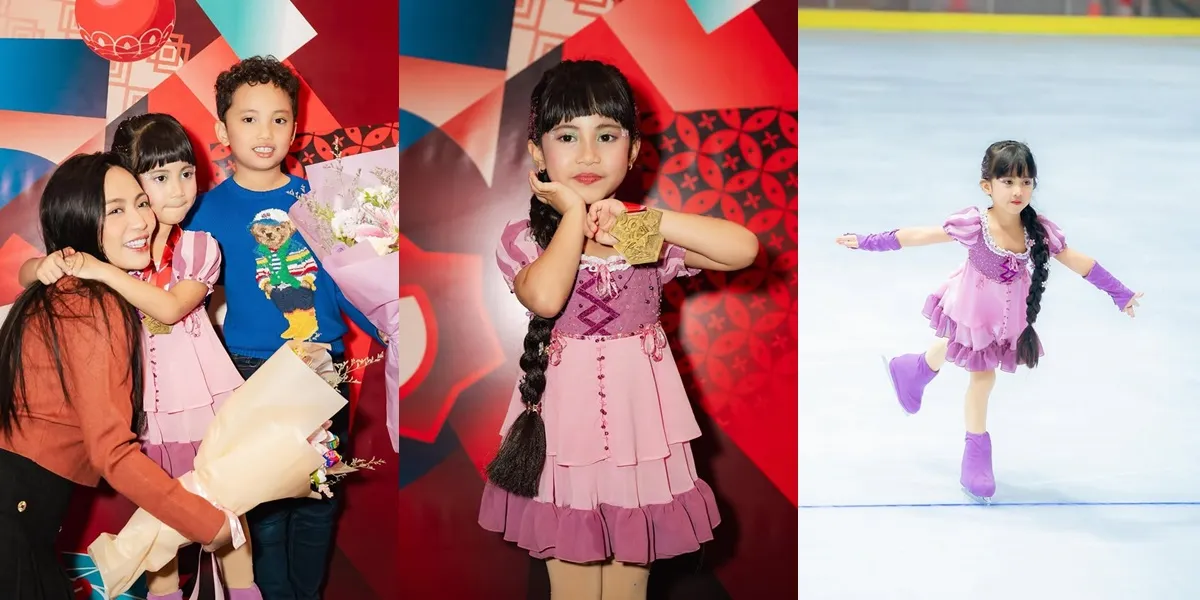 Portrait of Chava, Rachel Vennya's Child, Participating in the Asian Ice Skating Competition