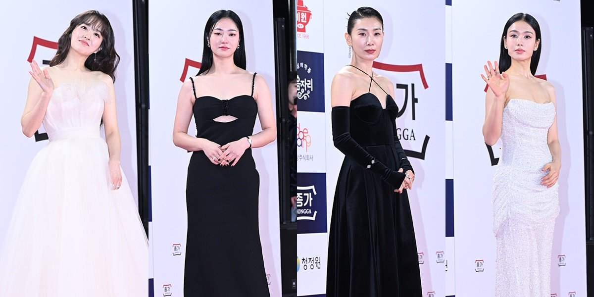 Portrait of Beautiful Drama Actresses on the Red Carpet of the Blue Dragon Film Awards 2023, Park Bo Young Cute - Krystal Red Hot