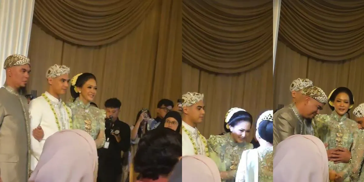 Portrait of Al Ghazali Accompanied by Maia Estianty and Ahmad Dhani Heading to the Marriage Table, Full of Happy Smiles