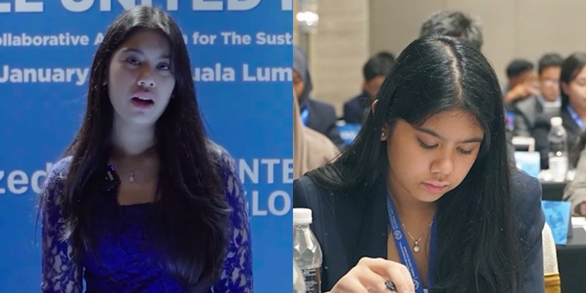 Portrait of Almira Yudhoyono at the UN Simulation Conference, Praised for Intelligence and Said to Utilize Privilege Well