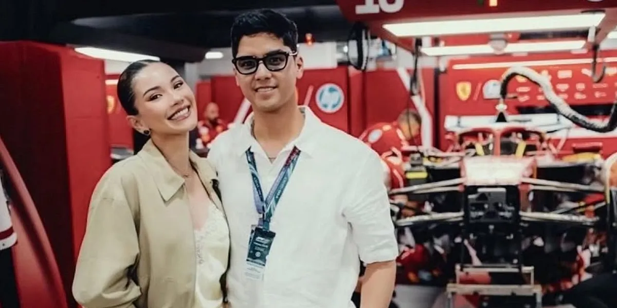 Portrait of Alyssa Daguise Accompanying Her Husband Watching F1, Close with Charles Leclerc's Girlfriend