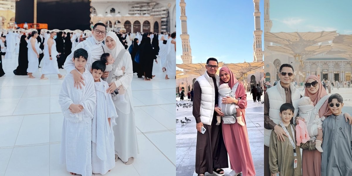 Portrait of Alyssa Soebandono and Dude Harlino Performing Umrah Together with Their Children, the Youngest Also Participates in the Holy Land