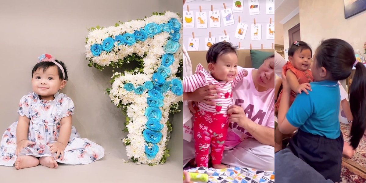 Portrait of Ameena, Aurel's Child, Turning 7 Months, Celebrating with Anang and Ashanty - Adorably Asking to be Carried by Arsy