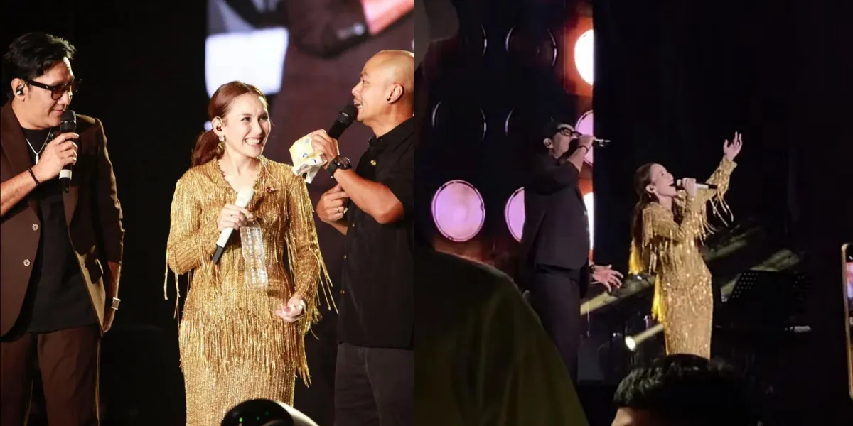 Portrait of Andre Taulany Duet with Ayu Ting Ting at the Dangdut Dangdutan Concert