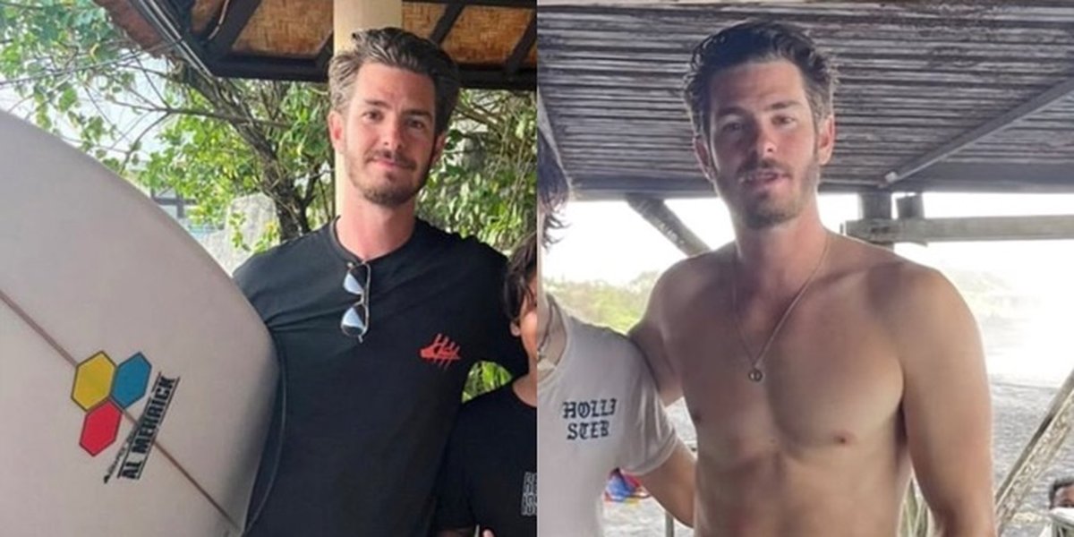 Portrait of Andrew Garfield in Bali that went viral on social media, Friendly to take photos and proudly show off his abs