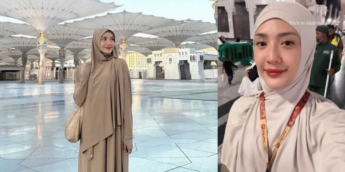 Portrait of Anissa, Raditya Dika's Wife, Performing Umrah, Looking Beautiful in Abaya in Madinah