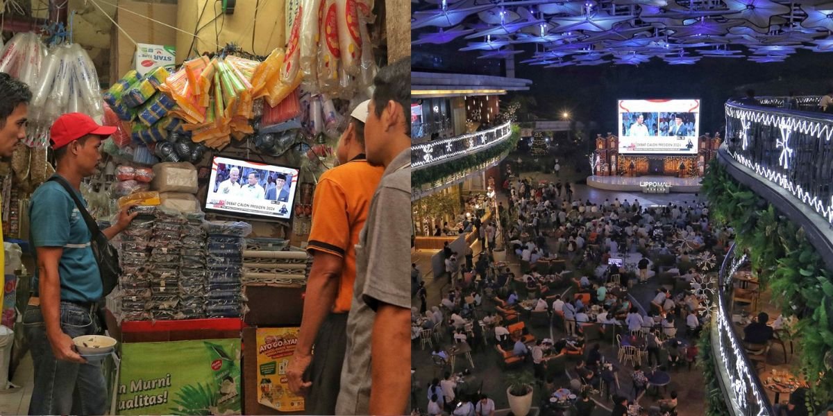 Portrait of Enthusiasm of Citizens Watching the Presidential Debate 2024, From Malls to Markets Hold Watch Parties