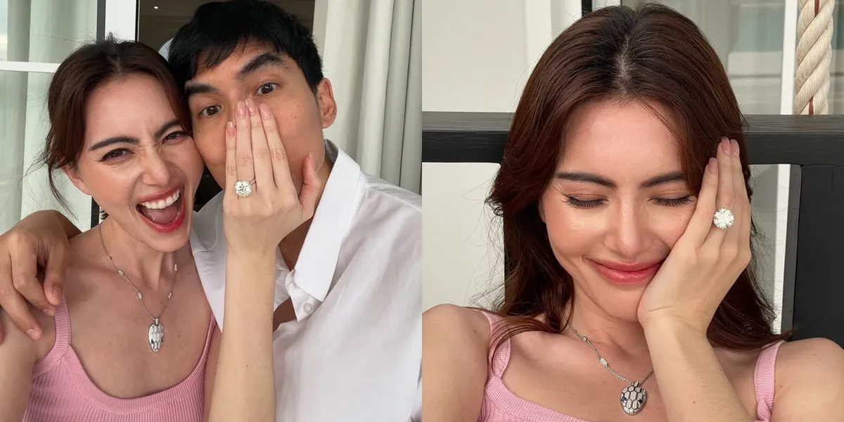 Portrait of Thai Artist Davikah Hoorne Engaged to Ter Chantavit, Showcasing a Beautiful Ring on Her Ring Finger