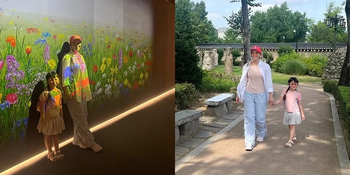 7 Portraits of Asmirandah's Holiday at the National Folk Museum of Korea with Her Child