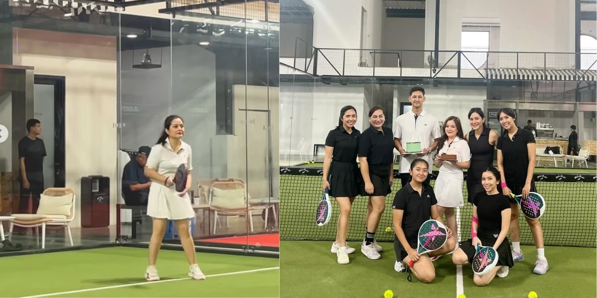 Fun Portrait of Tasya Kamila Playing Padel with Friends While Celebrating Her Birthday